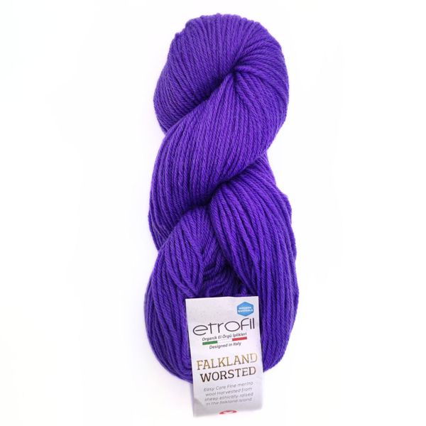 ПРЯЖА FALKLAND WORSTED/ФОЛКЛЕНД ВОРСТЕД, баклажановий Grape 76055 38 фото